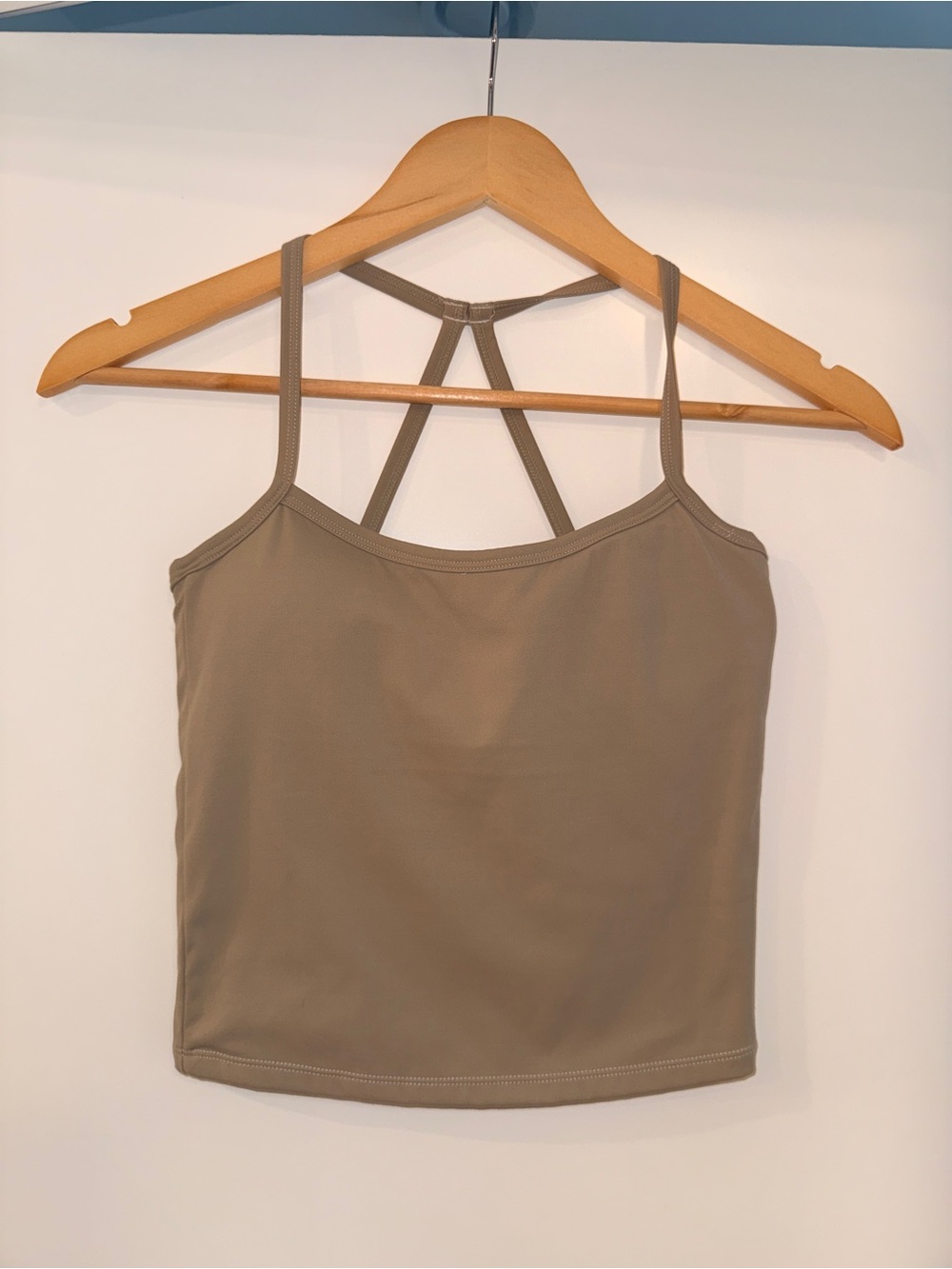 Slim Racerback Tank Top in Tan
